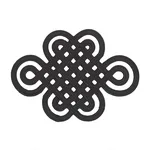 73051 | Good Luck Knot Appliqué - Black Schumacher Good Luck Knot Appliqué trim in Black (73051)