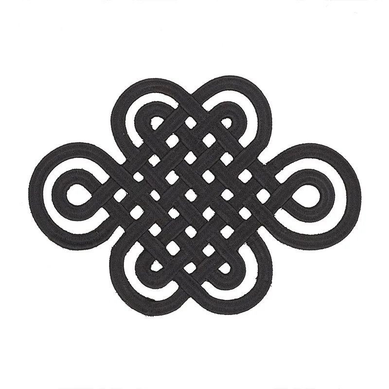 Schumacher Good Luck Knot Appliqué trim in Black (73051)