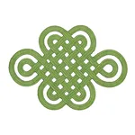 73053 | Good Luck Knot Appliqué - Jade Schumacher Good Luck Knot Appliqué trim in Jade (73053)