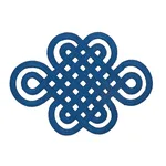 73052 | Good Luck Knot Appliqué - Sapphire Schumacher Good Luck Knot Appliqué trim in Sapphire (73052)