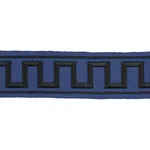 70803 | Greek Key Embroidered Tape - Black on Navy Schumacher Greek Key Embroidered Tape trim in Black on Navy (70803)