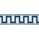 70791 | Greek Key Embroidered Tape - Blue Schumacher Greek Key Embroidered Tape trim in Blue (70791)