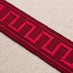 70805 | Greek Key Embroidered Tape - Burgundy Schumacher Greek Key Embroidered Tape trim in Burgundy (70805)