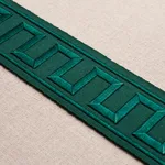 70804 | Greek Key Embroidered Tape - Emerald Schumacher Greek Key Embroidered Tape trim in Emerald (70804)
