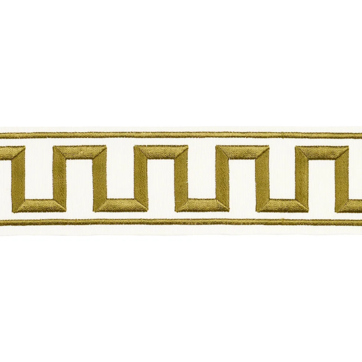 Schumacher Greek Key Embroidered Tape trim in Gold (70813)
