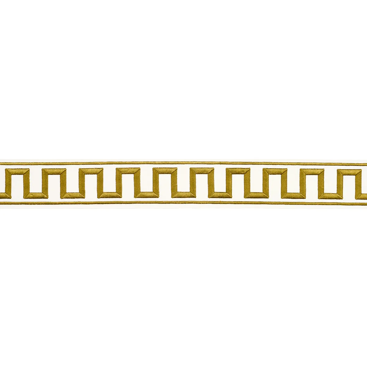 Schumacher Greek Key Embroidered Tape trim in Gold (70813)
