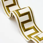 70813 | Greek Key Embroidered Tape - Gold Schumacher Greek Key Embroidered Tape trim in Gold (70813)