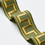 70809 | Greek Key Embroidered Tape - Olive Schumacher Greek Key Embroidered Tape trim in Olive (70809)