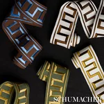 70809 | Greek Key Embroidered Tape - Olive Schumacher Greek Key Embroidered Tape trim in Olive (70809)