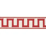 70794 | Greek Key Embroidered Tape - Red Schumacher Greek Key Embroidered Tape trim in Red (70794)