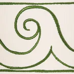 70756 | Greek Waves Trim - Green on Ivory Schumacher Greek Waves Trim in Green on Ivory (70756)