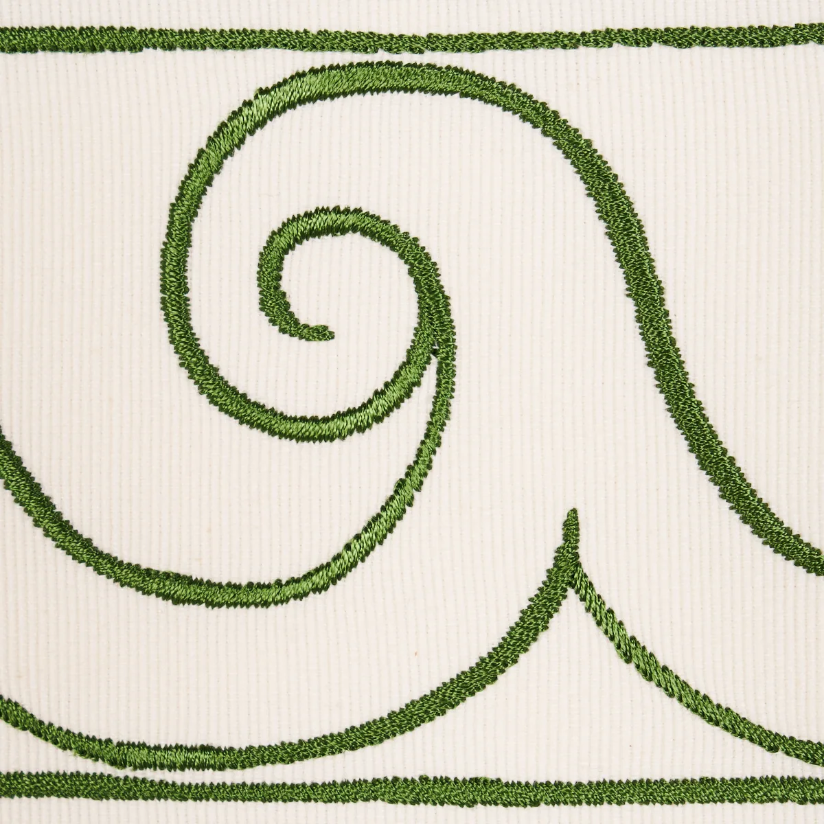 70756 | Greek Waves Trim - Green on Ivory Schumacher Greek Waves Trim in Green on Ivory (70756)