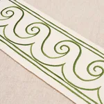70756 | Greek Waves Trim - Green on Ivory Schumacher Greek Waves Trim in Green on Ivory (70756)