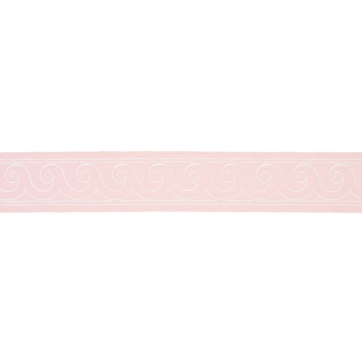 Schumacher Greek Waves Trim in White on Blush (70755)