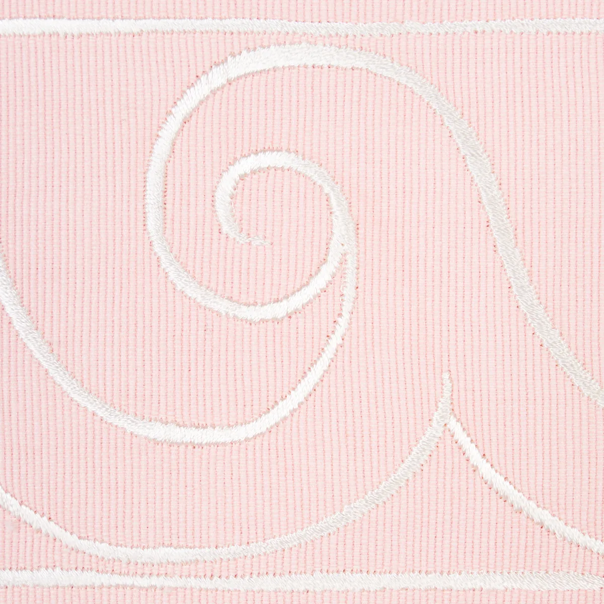 Schumacher Greek Waves Trim in White on Blush (70755)