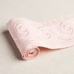 Schumacher Greek Waves Trim in White on Blush (70755)