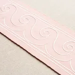 Schumacher Greek Waves Trim in White on Blush (70755)