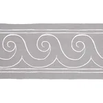 70754 | Greek Waves Trim - White on Grey Schumacher Greek Waves Trim in White on Grey (70754)
