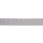 70754 | Greek Waves Trim - White on Grey Schumacher Greek Waves Trim in White on Grey (70754)