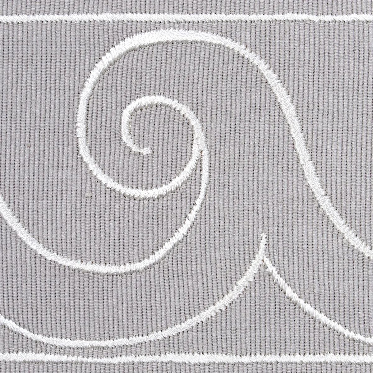 70754 | Greek Waves Trim - White on Grey Schumacher Greek Waves Trim in White on Grey (70754)