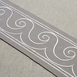70754 | Greek Waves Trim - White on Grey Schumacher Greek Waves Trim in White on Grey (70754)