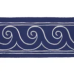 70753 | Greek Waves Trim - White on Navy Schumacher Greek Waves Trim in White on Navy (70753)