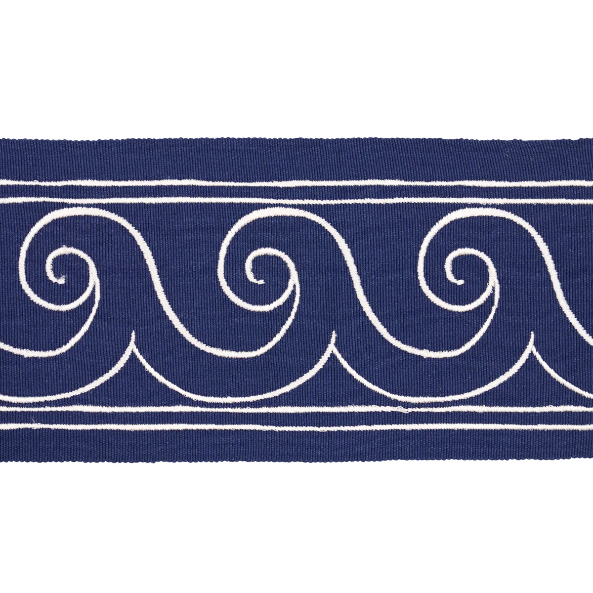 70753 | Greek Waves Trim – White on Navy