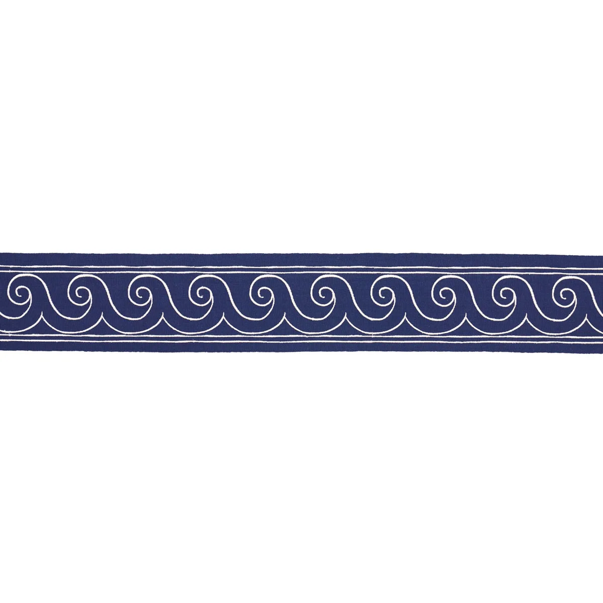 70753 | Greek Waves Trim - White on Navy Schumacher Greek Waves Trim in White on Navy (70753)