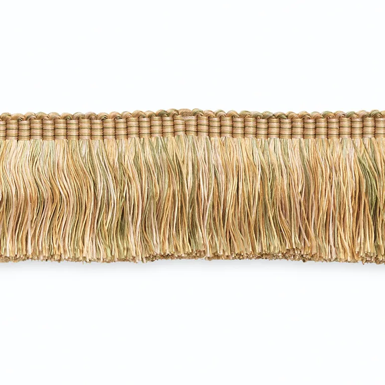 Schumacher Ground Cut Fringe trim in Celadon/Apricot Multi (CF3004-10)