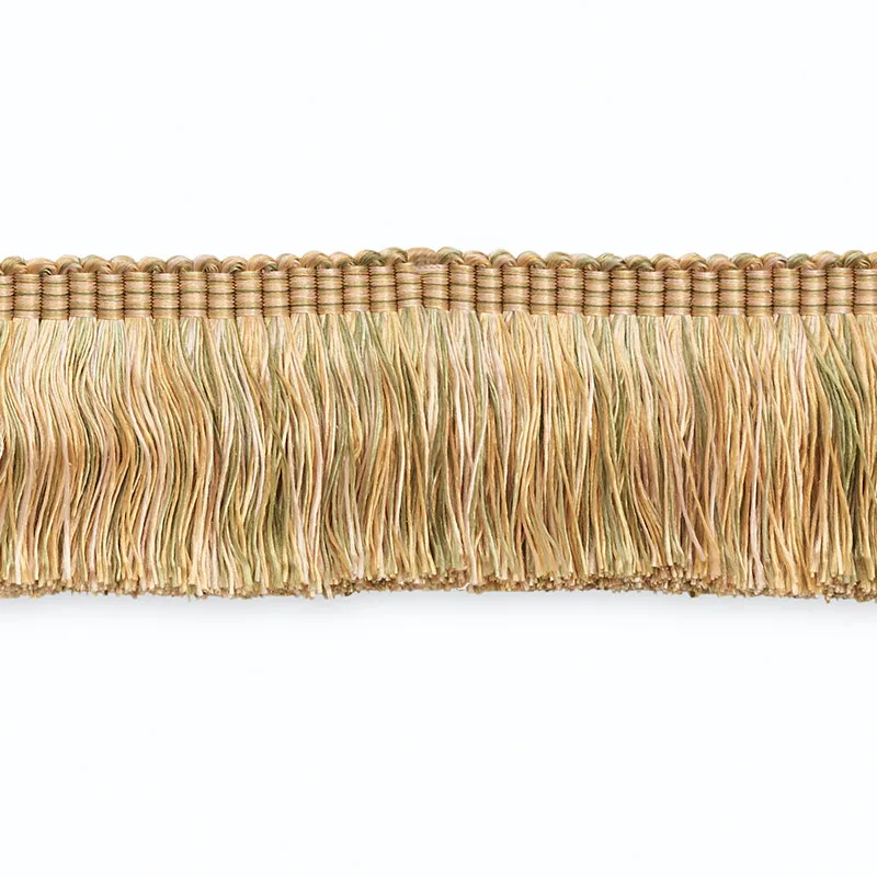 Schumacher Ground Cut Fringe trim in Celadon/Apricot Multi (CF3004-10)