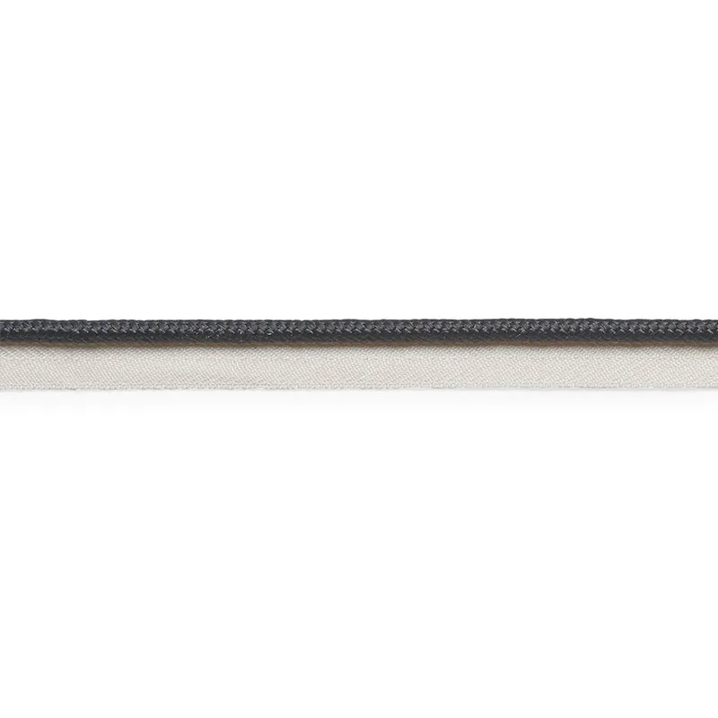 Schumacher Gustave Silk Lip Cord Medium trim in Black (74551)