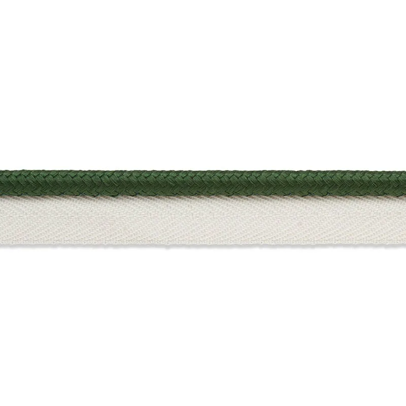 Schumacher Gustave Silk Lip Cord Medium trim in Emerald (74554)