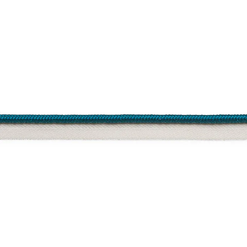 Schumacher Gustave Silk Lip Cord Medium trim in Peacock (74547)