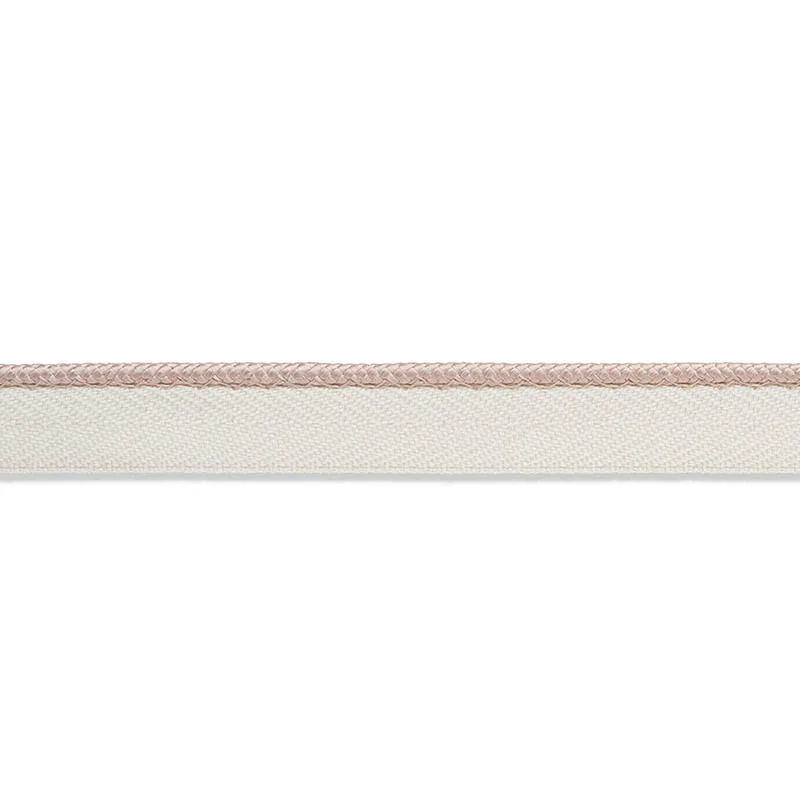 Schumacher Gustave Silk Lip Cord Narrow trim in Blush (74536)