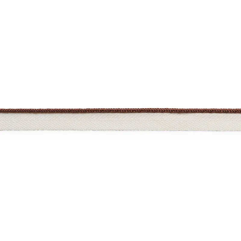 Schumacher Gustave Silk Lip Cord Narrow trim in Brown (74530)