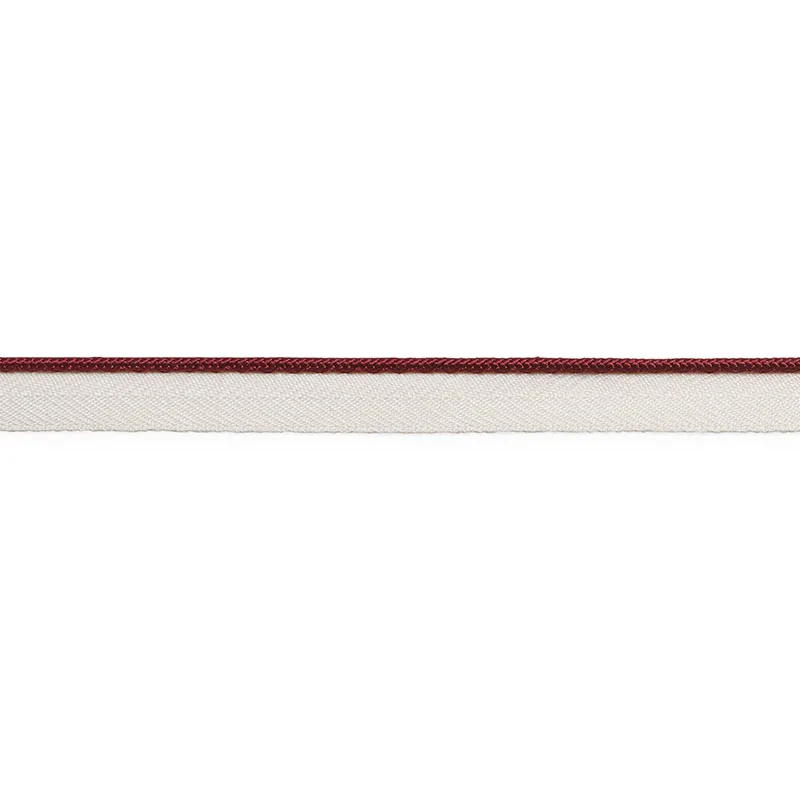 Schumacher Gustave Silk Lip Cord Narrow trim in Burgundy (74529)