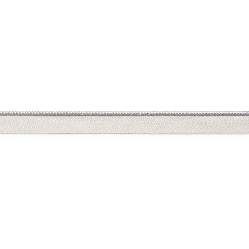 Schumacher Gustave Silk Lip Cord Narrow trim in Dove (74521)