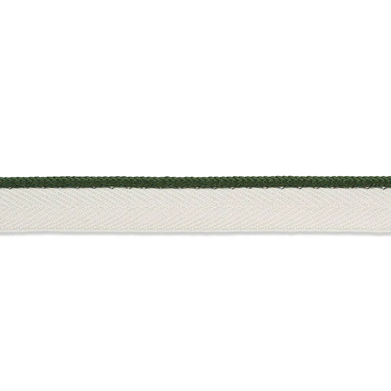Schumacher Gustave Silk Lip Cord Narrow trim in Emerald (74534)
