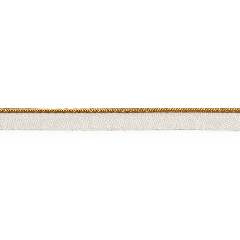 Schumacher Gustave Silk Lip Cord Narrow trim in Gold (74524)
