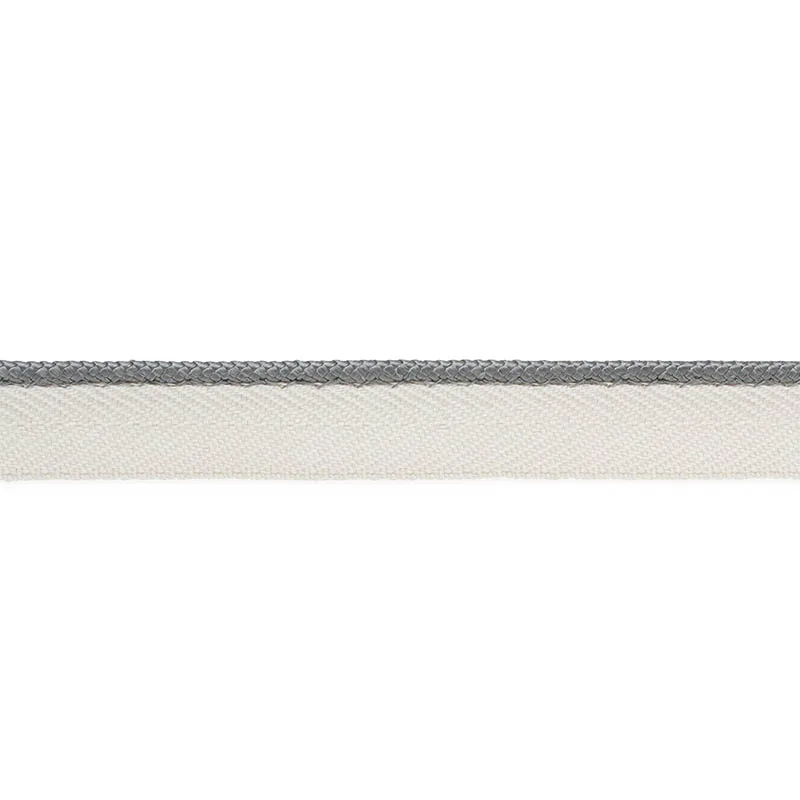 Schumacher Gustave Silk Lip Cord Narrow trim in Grey (74533)