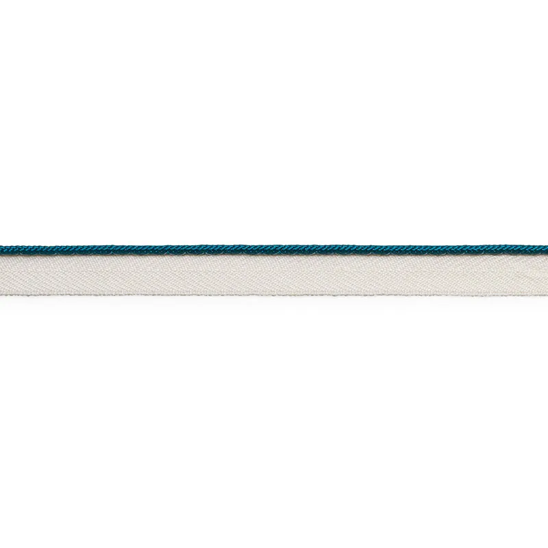 Schumacher Gustave Silk Lip Cord Narrow trim in Peacock (74527)