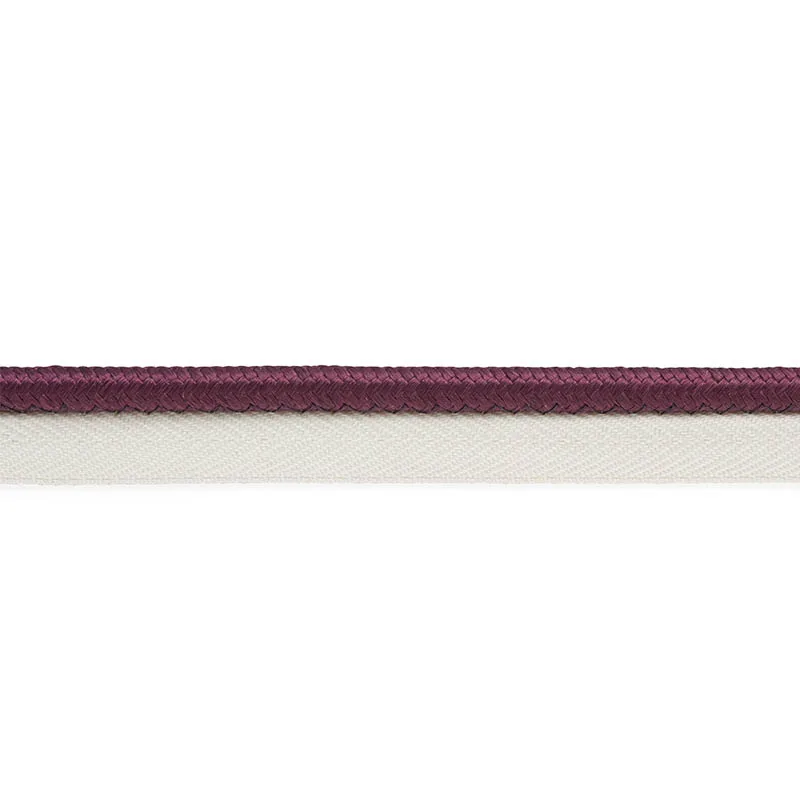 Schumacher Gustave Silk Lip Cord Wide trim in Eggplant (74575)