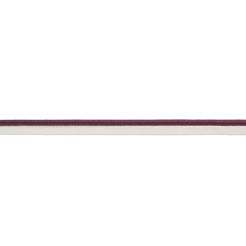 Schumacher Gustave Silk Lip Cord Wide trim in Eggplant (74575)