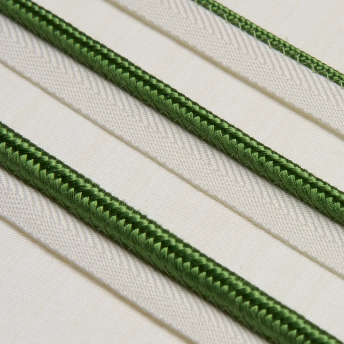74577 | Gustave Silk Lip Cord Wide - Green Schumacher Gustave Silk Lip Cord Wide trim in Green (74577)