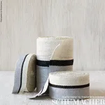 Schumacher Ile Saint-Louis Medium Tape trim in White Black & Silvery Blue (77010)