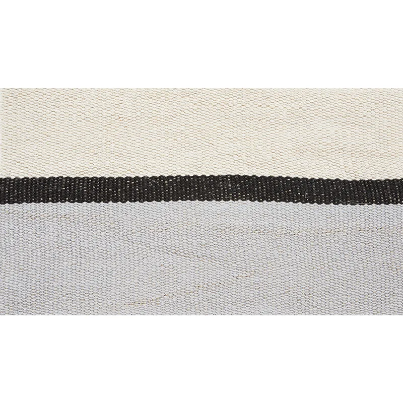 Schumacher Ile Saint-Louis Wide Tape trim in White Black & Silvery Blue (77020)