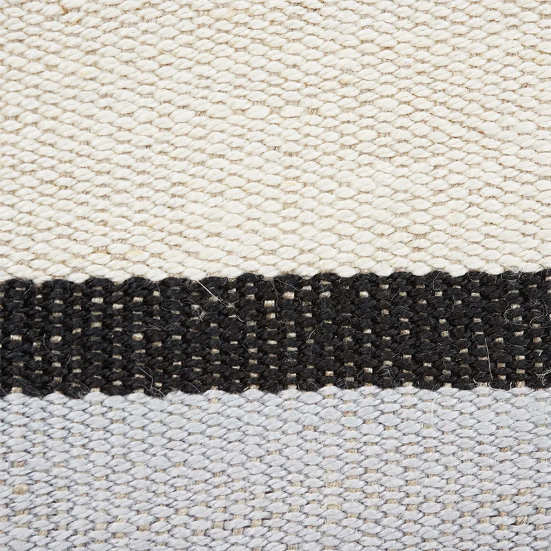Schumacher Ile Saint-Louis Wide Tape trim in White Black & Silvery Blue (77020)