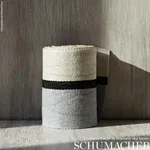 77020 | Ile Saint-Louis Wide Tape - White Black & Silvery Blue Schumacher Ile Saint-Louis Wide Tape trim in White Black & Silvery Blue (77020)