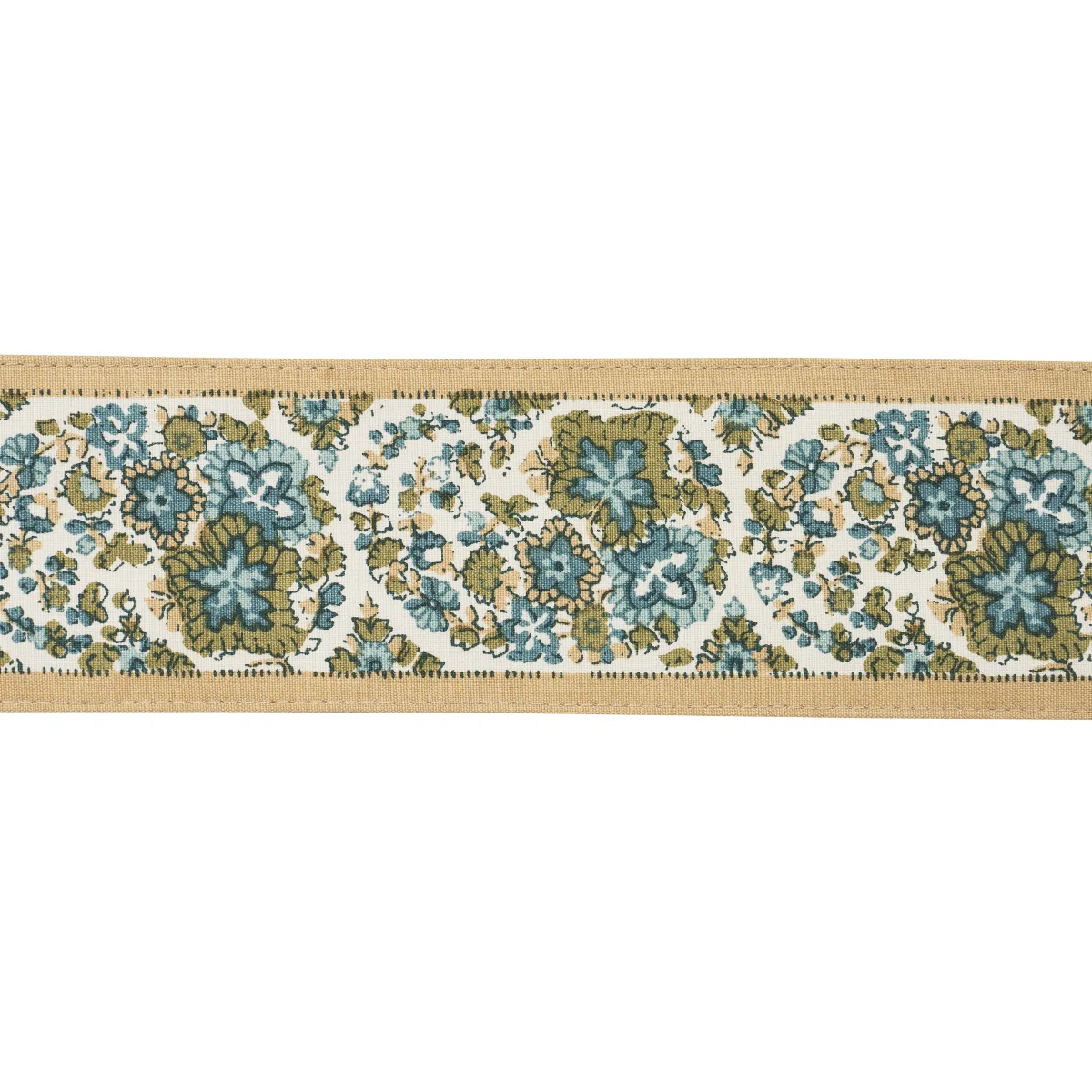Schumacher Ines Paisley Trim in Mineral & Teal (84440)