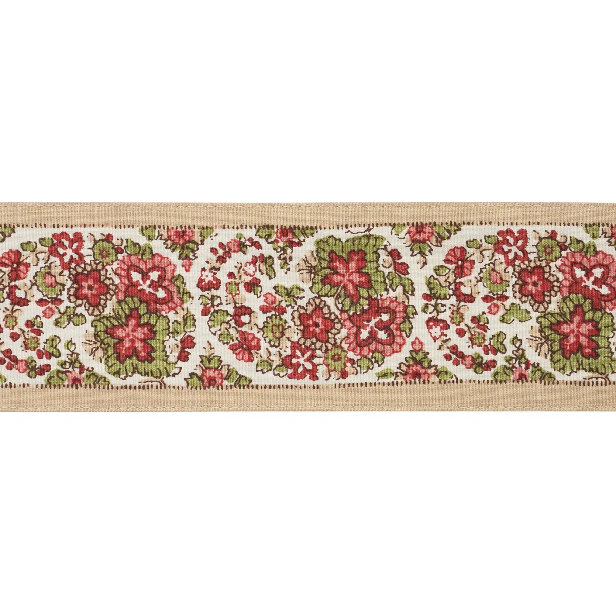Schumacher Ines Paisley Trim in Rose & Cognac (84442)